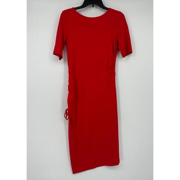 Escada Duquax Ruched Side Jersey Knit Shift Dress - Picture 1 of 7